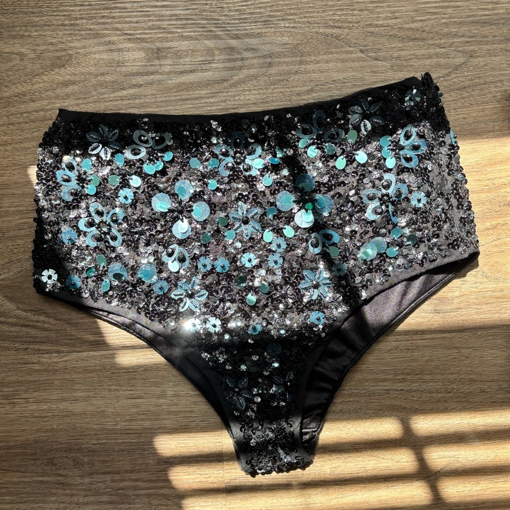 Mango sequin micro shorts size M